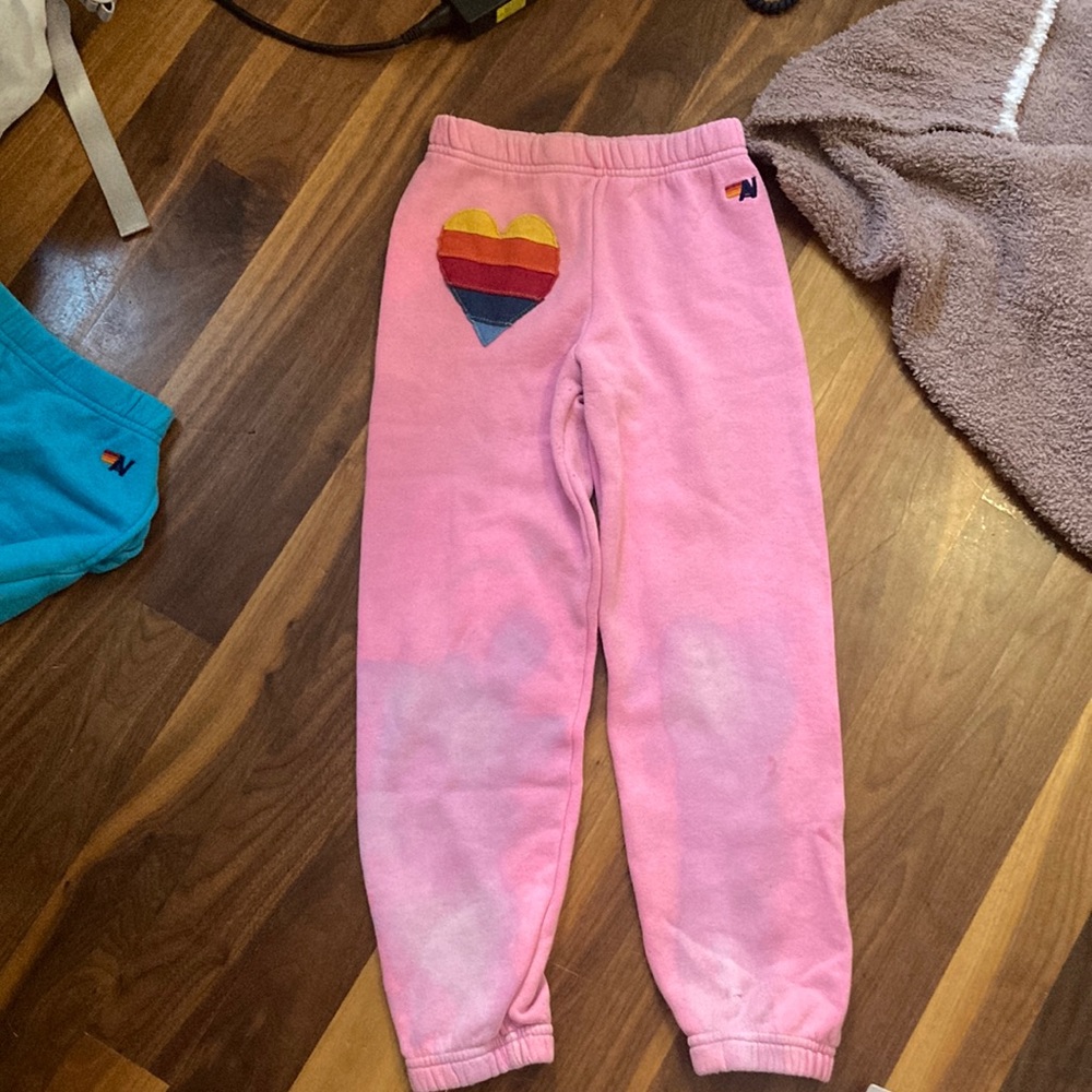 kids 10 pink aviator nation sweatpants